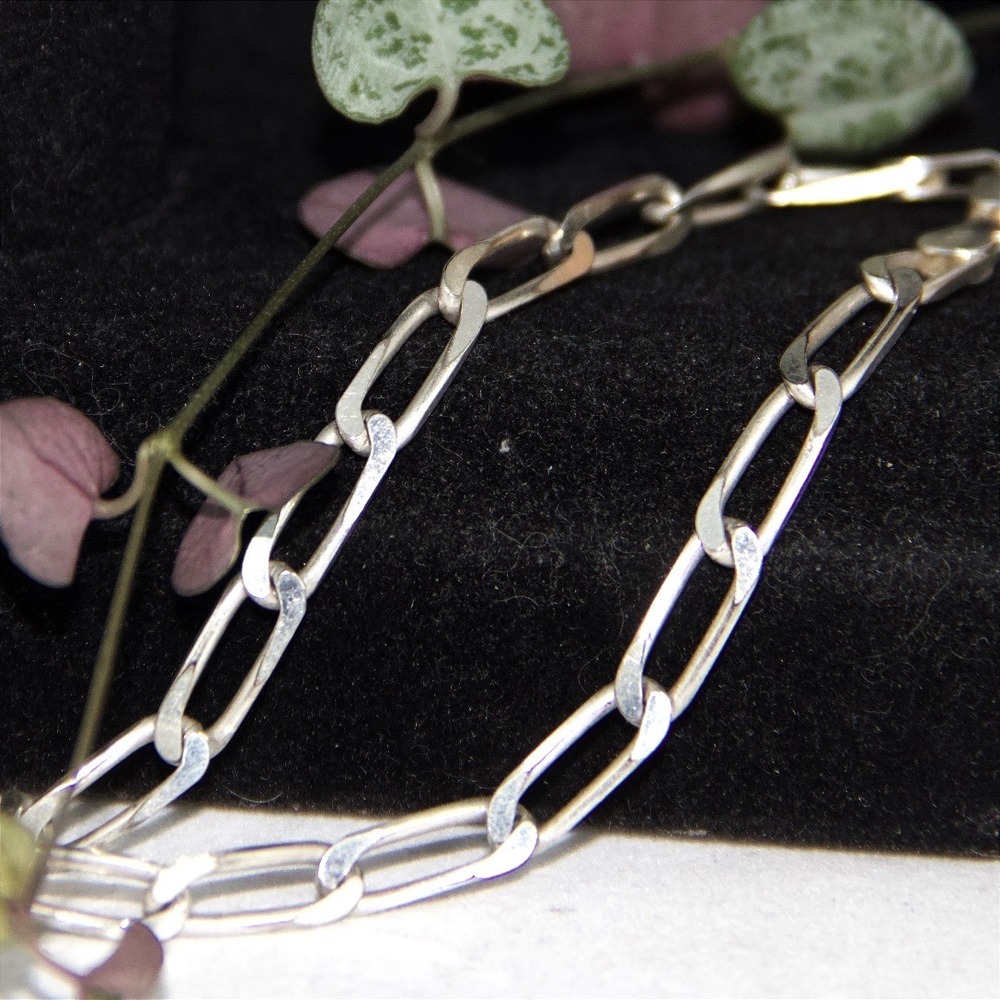 FAS Sterling Silver 925 Paperclip Link Chain Bracelet 8 Inch 4.86mm Men Women